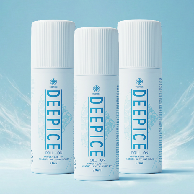 딥아이스 롤온 스틱형 쿨링 스포츠겔 90ml 바르는 리커버리 마사지, 3개