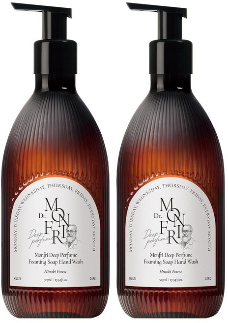 먼프리 대용량 딥퍼퓸 포밍 핸드워시 남배우 Pick 히노키포레스트향, 2개, 519ml