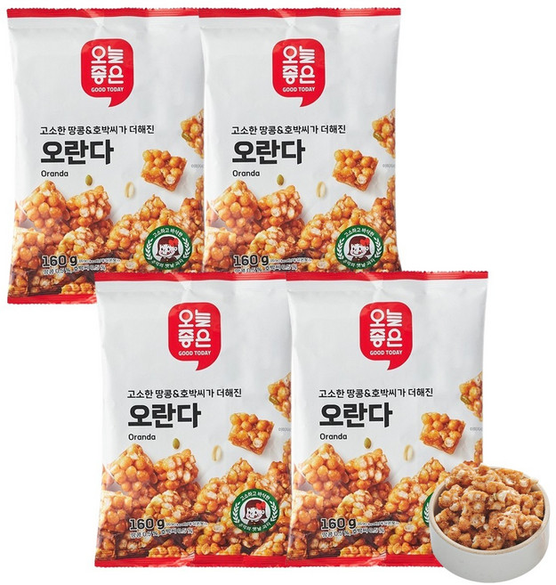 오늘좋은 땅콩과 호박씨가 더해진 오란다 160g, 4개