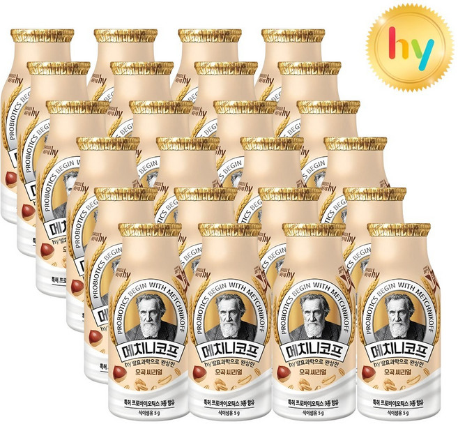 hy 한국야쿠르트 메치니코프 오곡 씨리얼 요구르트, 24개, 140ml