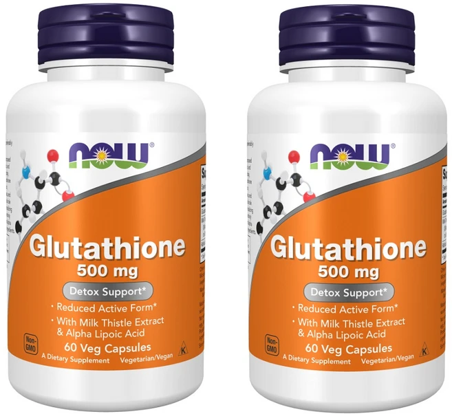 NOW Glutathione 글루타치온 500 mg 60 veg 캡슐 X 2개, 60정 - 쿠팡