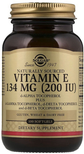 SOLGAR 維他命E 200IU&生育酚軟膠囊, 100顆, 1罐