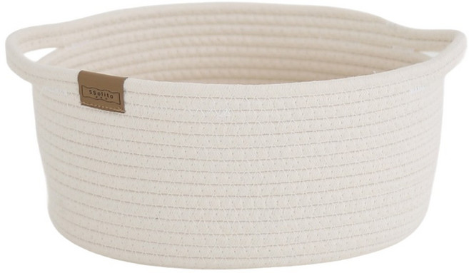 코튼 로프 수납바구니 장난감바구니 3종, 화이트, 1개