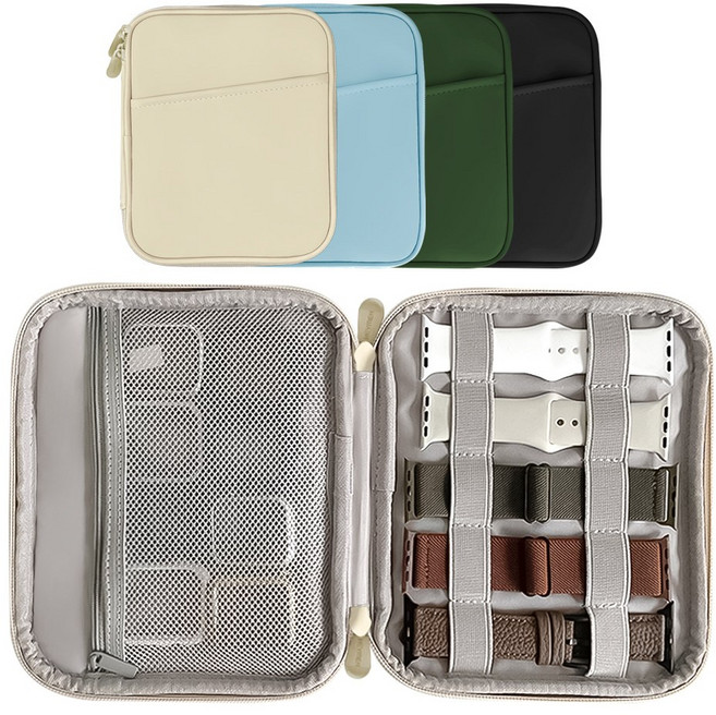 헤이맨 파스텔 애플워치 갤럭시워치 스트랩 파우치 보관함, 스카이블루