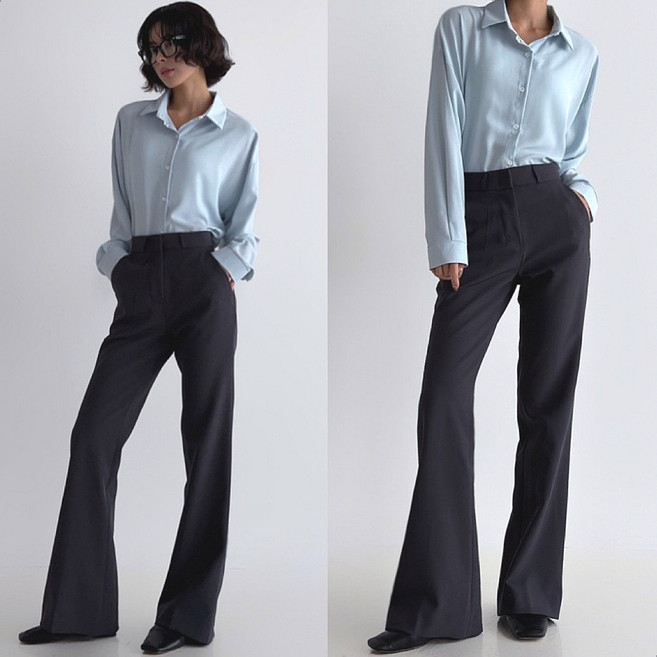 로라벨 뉴델 부츠컷 슬랙스 링클프리 빅사이즈