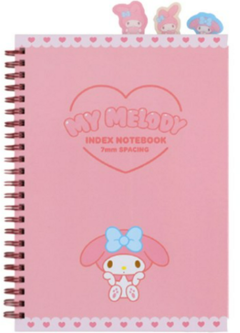 산리오 3섹션 인덱스노트 시나모롤, 마이멜로디, 3개