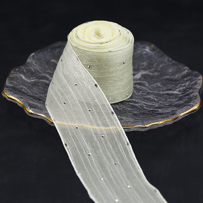 5 미터 / 팩거품 접 기 스티커 다이아몬드 메쉬 선물 포장 머리 부속품 활 DIY 부속품 크리스마스 장식, 1개, beige