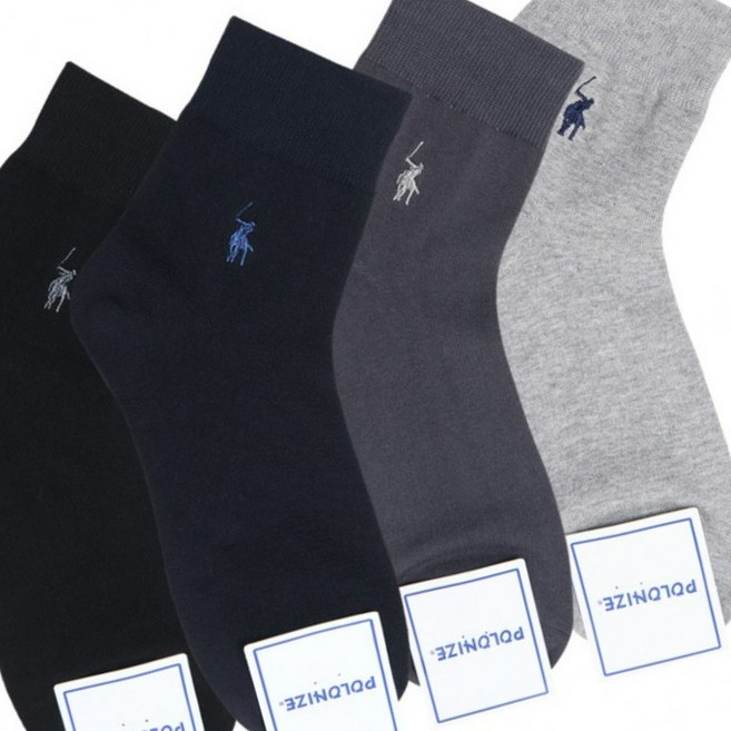 남성 폴로나이즈 단목 자수 신사 정장 양말 5켤레 세트