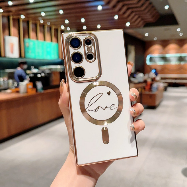 電鍍鏡頭保護磁吸無線充手機殼 防摔 適用於三星S25 S24 S23 S22 Ultra