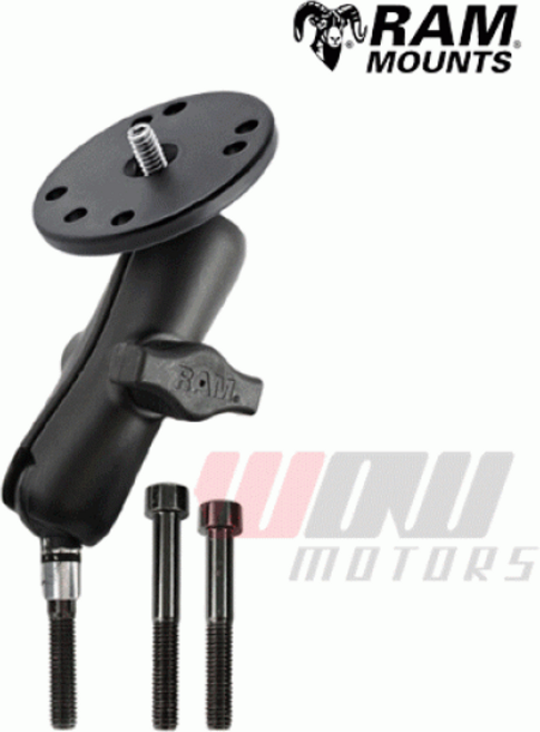 [RAMMOUNT] RAM-B-367-202A 오토바이 핸들바 클램프 B볼 암 & 원형 카메라 볼, 숏암