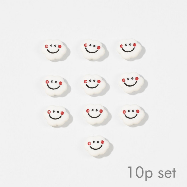 에버피크 냉장고 인테리어 자석 마그넷, 화이트스마일구름10p