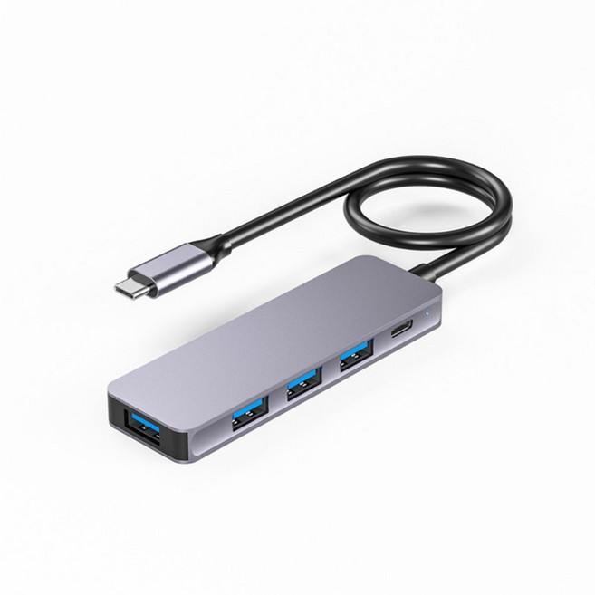노트북 및 태블릿과 호환되는 멀티포트 USB 허브 4 in 1 도킹 스테이션 USB 어댑터 마우스 키보드 및 USB 장치 연결, 그림과 같이, 1개, 사이즈 이미지 참고
