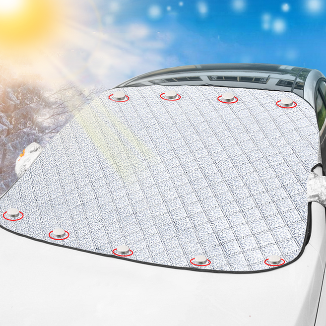 호밍사이 사계절 차량 햇빛가리개 커버 눈 덮개 자석 선블라인드 햇빛가리개 자동차 앞유리 성에방지커버, 1개, 회색