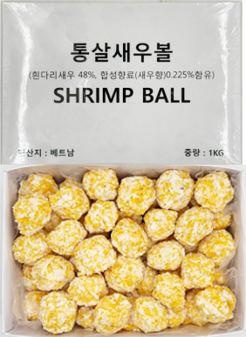 통살 새우볼 (20gX50개입), 10개, 1kg