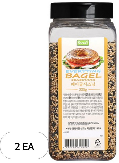 foodi 에브리띵 베이글시즈닝, 2개, 330g