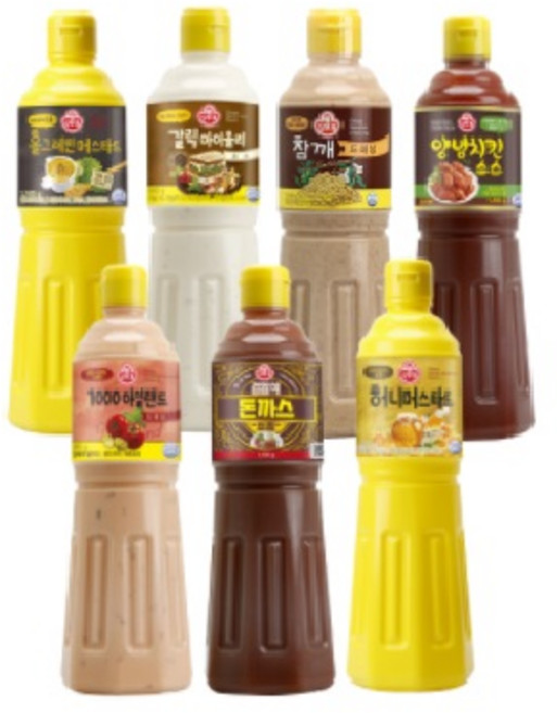 오뚜기 드레싱 모음 1kg 페트 대용량 PET SAUCE 돈까스소스 참깨드레싱 아일랜드드레싱 허니머스타드 홀그레인머스타드 양념치킨소스 갈릭아이올리, 1개
