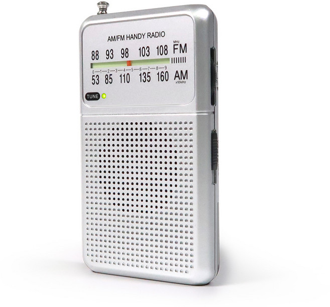 코비 휴대용 라디오 CXPR50 소형 미니 효도 재난 아날로그, 실버, 코비 CXPR50