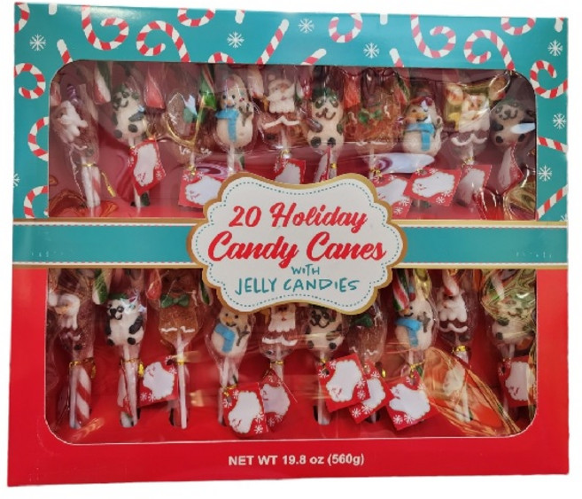 홀리데이 캔디 케인스 위드 젤리캔디 20개입, 1박스, 560g