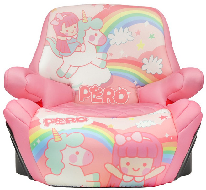 PERO NI ISOFIX 兒童汽車安全座椅 可拆卸靠背 適用15-36公斤, 彩虹小公主