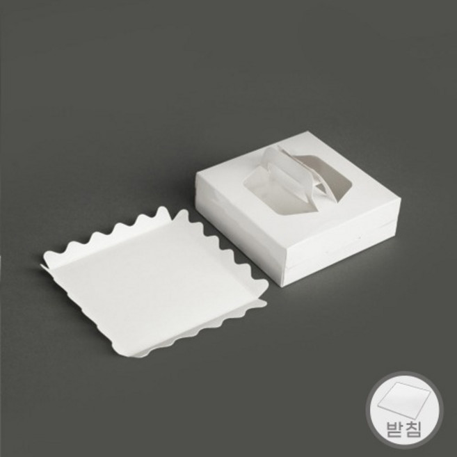 미니 타르트 박스 + 받침, 화이트, 10개