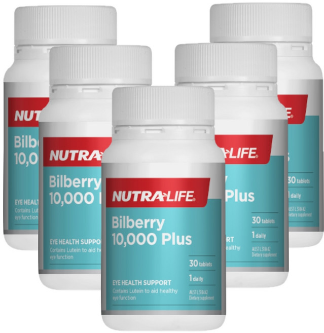 NUTRA LIFE Bilberry 10000 Plus 뉴트라라이프 빌베리 10000 플러스 30정 5팩, 5개