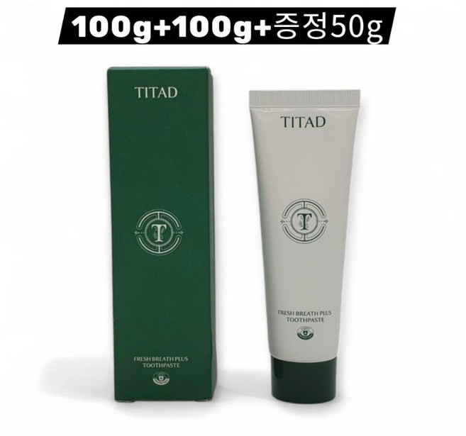 [아침까지 개운한] 티타드 프레시 브레스 플러스 치약(본품+증정50g), 100g, 2개