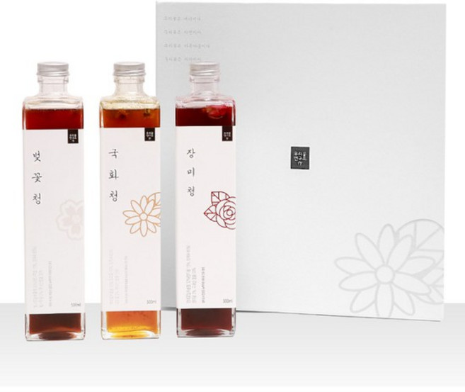 우리꽃연구소 꽃청 500ml 3종 선물세트, 상세설명 참조, 02_장미청 500ml/02_장미청 500ml/02_장미청 500ml