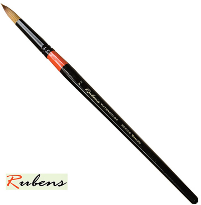 루벤스 입문용 인조모 수채화붓 NEW720R 둥근붓시리즈 낱자루판매, 4호