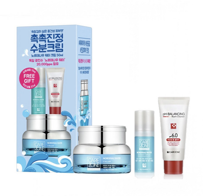 [본품] 케어존 노르데나우 워터 크림 기획 세트 50ml, 1개