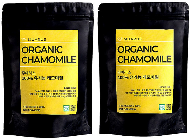 [25년 햇차] 독일 티 전문기업이 생산 관리한 유럽 인증 유기농 캐모마일 무아러스, 1.5g, 1개, 50개입