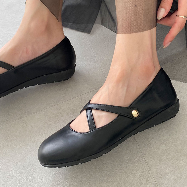 꼼지락 메리제인 키높이 발편한 속굽 플랫슈즈 3CM