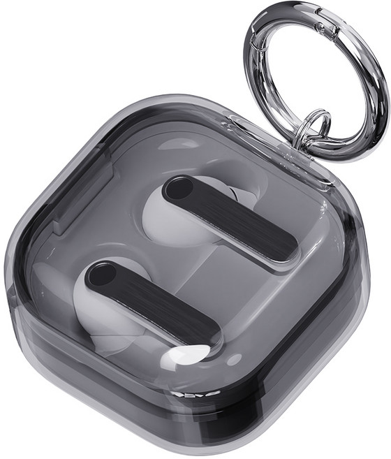 갤럭시 버즈4 프로 케이스 투명 고투명 황변방지 2MM 독일산 원료 클리어 젤리 보호 커버, 1개, 클리어블랙, 버즈4/버즈4프로