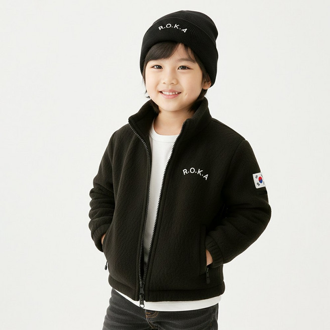 아동 키즈 로카 집업 후리스 군용 밀리터리 플리스