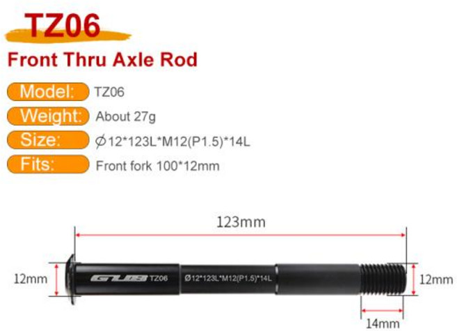GUB 자전거 샤프트 스루 액슬 로드 MTB 프론트 리어 휠 허브 포크 꼬치 12x100 12x142 110mm 부스트, 1개