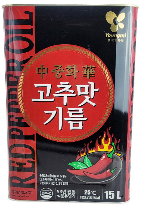 영미산업 영미 중화 고추맛기름 15L, 1개