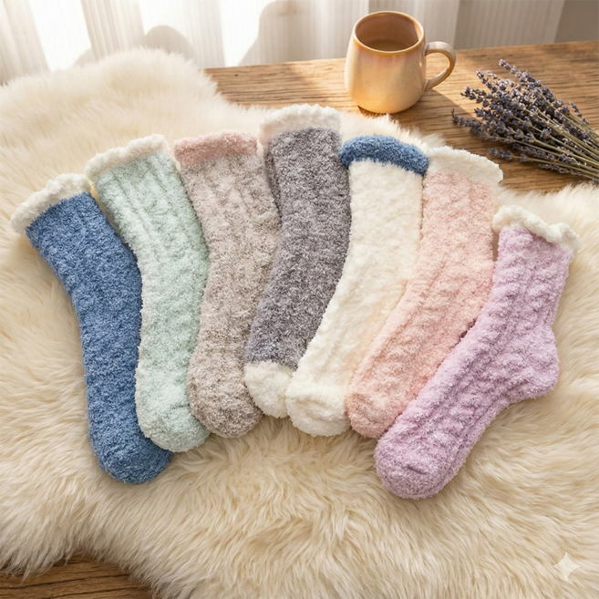 에이프릴랩스 이태리타올 촉감 겨울 양말 수면양말 7세트