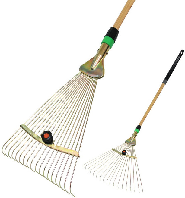 갈퀴 (농기구 갈퀴 갈고리 벌초 낙엽청소 잔디 텃밭 호미 쇠스랑 레기 낙엽긁개 잡초제거), 접이식철갈퀴+나무자루120cm, 1개