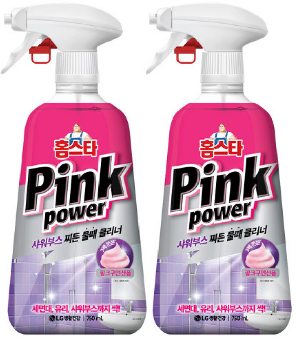 홈스타 핑크파워 샤워부스 찌든물때 클리너, 2개, 750ml
