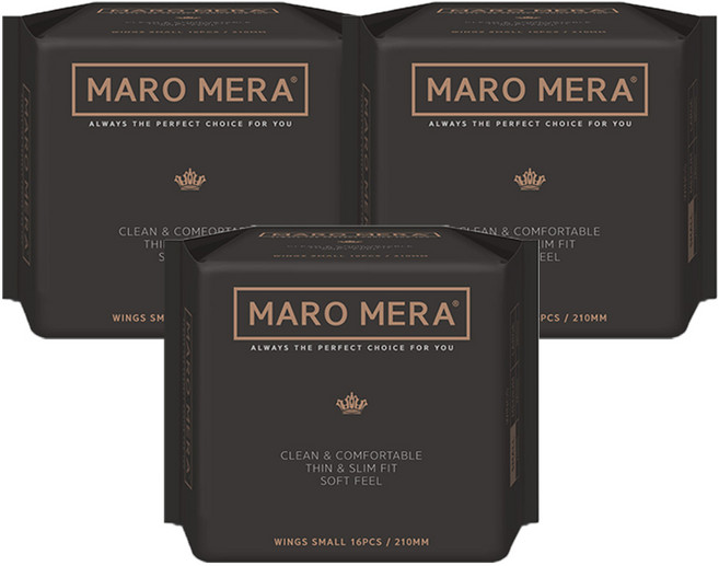 마로메라 순면 생리대, 소형, 16개입, 3개