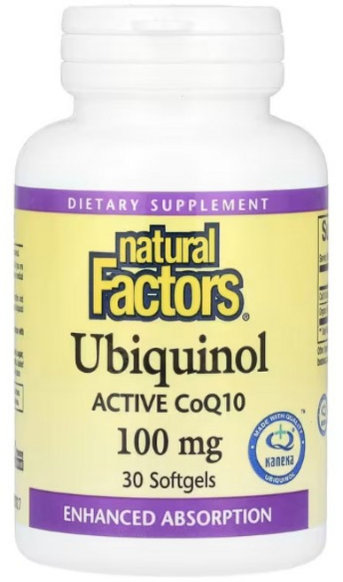 내추럴팩터스 유비퀴놀 코큐텐 100mg 소프트젤30정 코큐10 COQ10 CO Q10, 30정, 1개