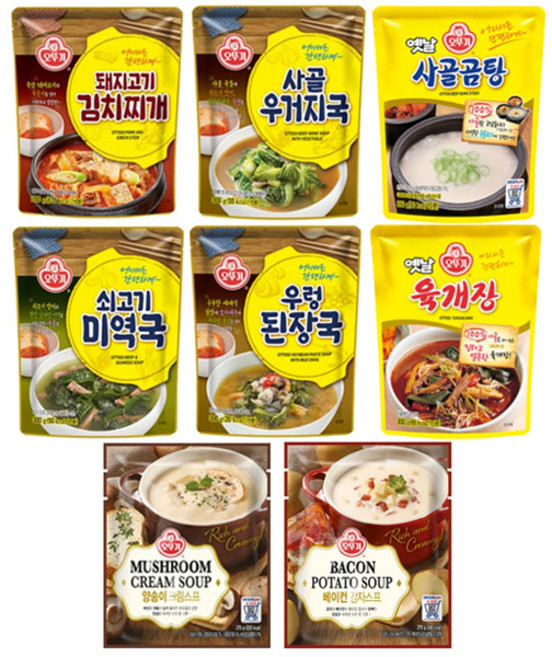 오뚜기 국 탕 찌개 6종 + 스프 2종, 1개, 350g