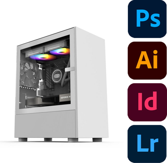 포토샵 컴퓨터 일러스트 인디자인 사진편집 라이트룸 조립컴퓨터 디자인 조립PC, 2TB, 16GB, Free DOS, 포토샵 컴퓨터 04, 화이트, 포토샵PC, 지포스 RTX 3050