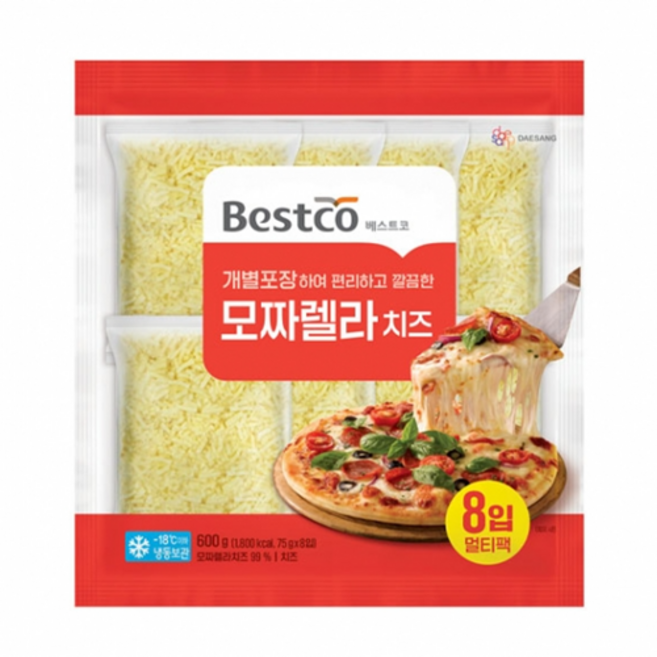 베스트코 모짜렐라 치즈 멀티팩, 1개, 600g