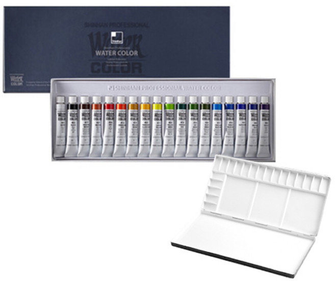 신한 전문가 수채물감 18색 + 420파레트