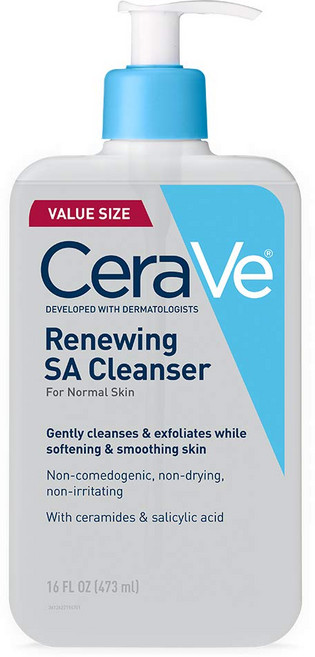 CeraVe 세라비 Salicylic Acid Cleanser 리뉴잉 SA 세라마이드 재생 클렌저 16oz(473ml), 473ml, 1개