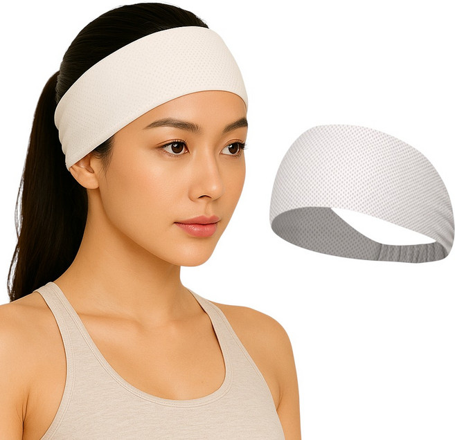 하루잡화 머리 땀 올데이 쿨링 헤어밴드, 1세트, 화이트