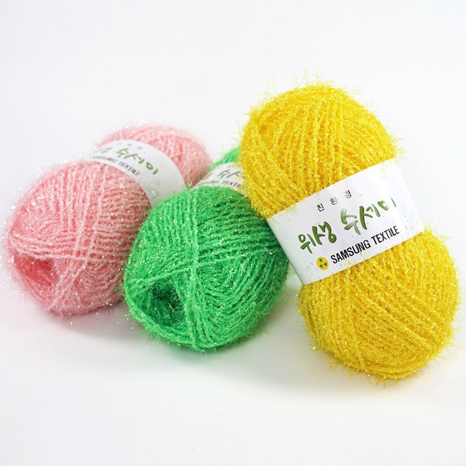 위생수세미/수세미실/털실/뜨개실/프랜즈얀/손뜨개, 705 핑크, 1개