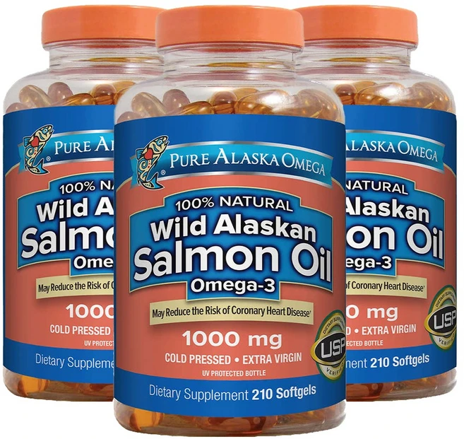 Pure Alaska Omega [3개 SET] 와일드 알라스칸 연어유 1000mg 210정 (소프트젤) Wild Alaskan Salmon Oil 210 Softgels, 1개 - 쿠팡