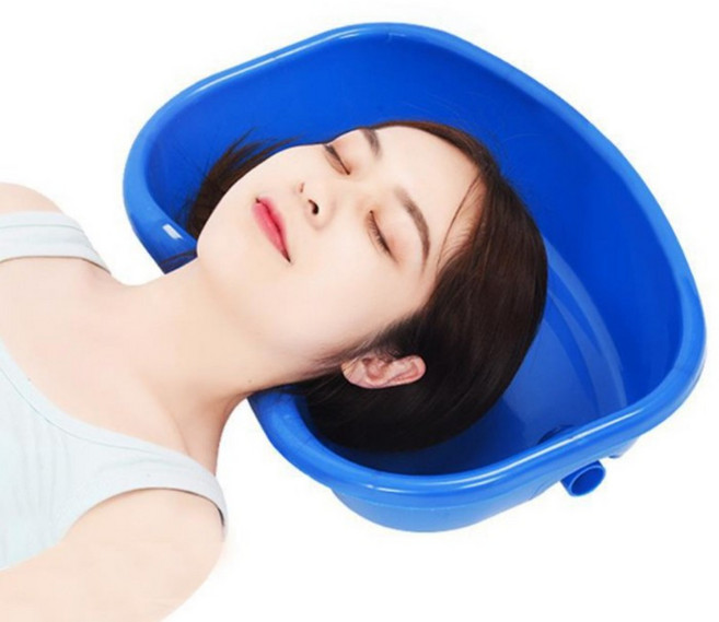 [지노] 환자 노인 임산부 편안한 머리감기 세발기 환자용 머리감기기 간이 세숫대야, 상세페이지 참조, 1개