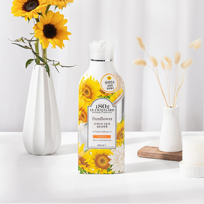 르샤트라1802 실내 건조 섬유유연제 선플라워 본품, 1L, 7개